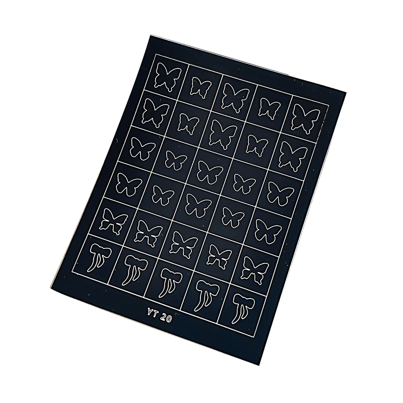 Estêncil de aerógrafo para unhas, lingote de borboleta, moedas de ouro, padrão oco, modelos de adesivos para unhas, dicas de manicure francesa, design de unhas