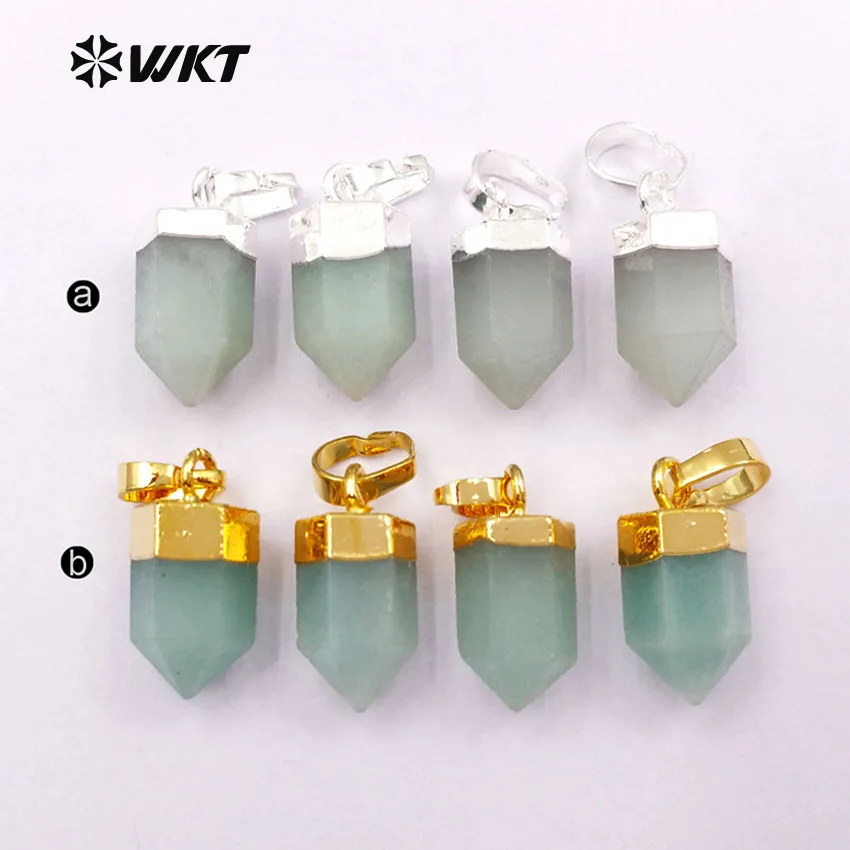 WT-P1328 WTK New Design Tiny Bullet Metal Electroplated Fashion Pendant For Women Jewelry Natural Charms Crafts Accessory