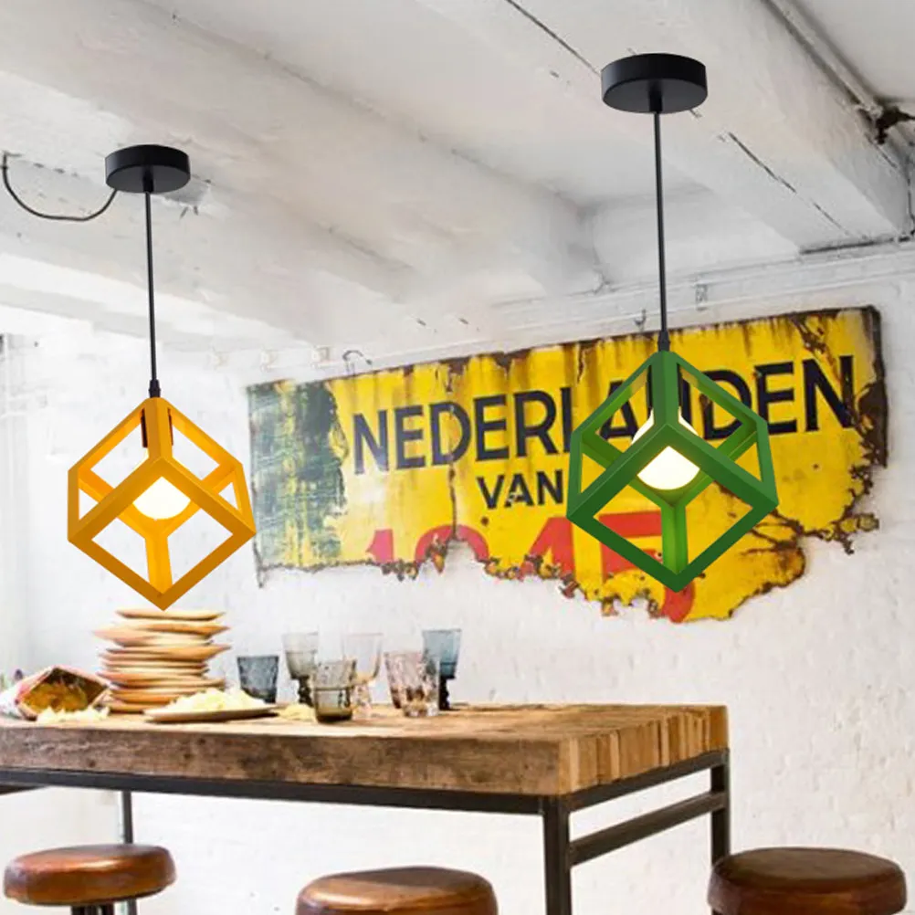 

Quartet Iron Hanging Lamp Green 7W Warm LED Chandelier Decorative Light Pendant for Bar Restaurant Shop Home Hanging Lamp Decor