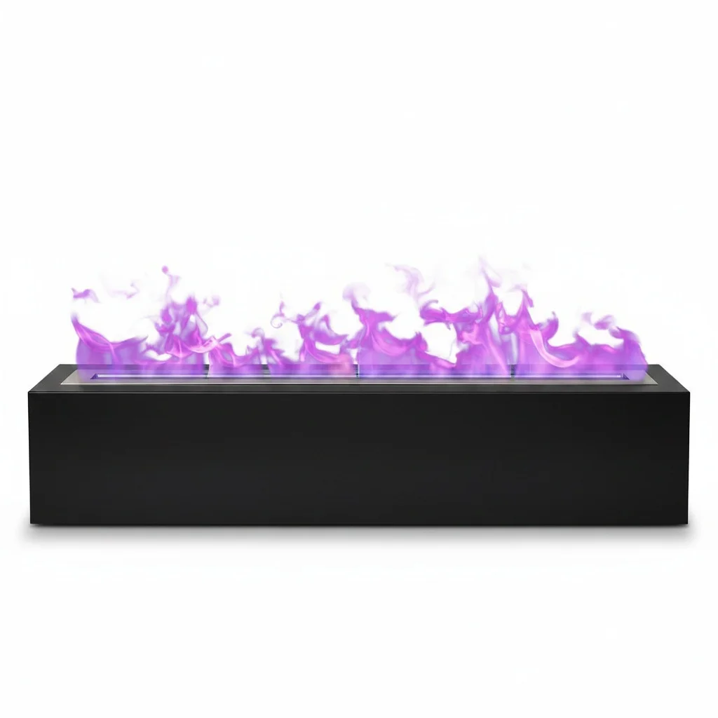 

Water Vapor Fireplace, 1000mm Stainless Steel 3D LED Flame Insert, Multicolor Electric Heater, Built-In Indoor Fireplace