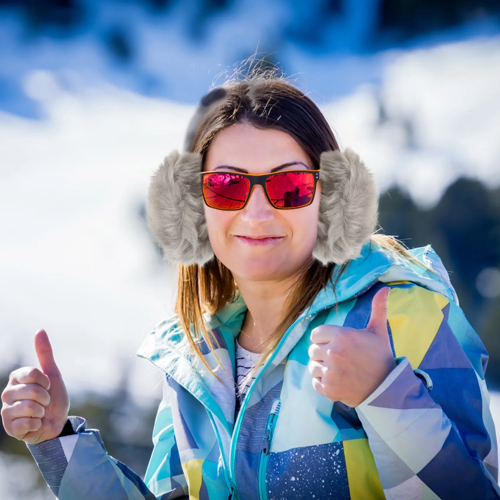 Novo protetor de orelha de pelúcia conforto capa de orelha de pelúcia à prova de vento acessório de inverno para homens mulheres crianças esqui correndo ciclismo cinza