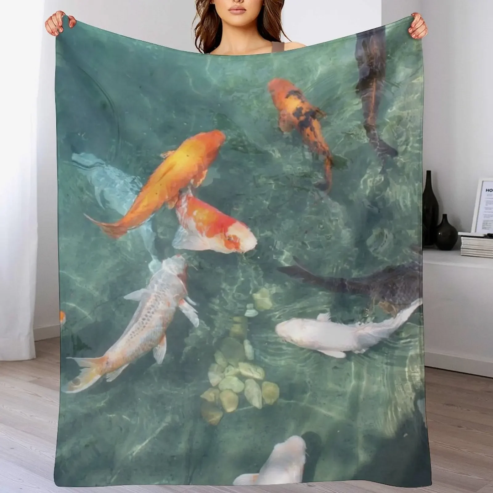 

KoiPond Throw Blanket Long Lasting Soft Plush Blanket for Daily Use