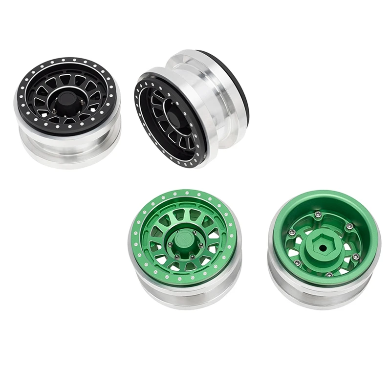 

2Pcs 1/6 Scale RC Crawler Car 2.9 Inch Beadlock Wheel Rim Metal Wheel Hub For Axial SCX6 AXI05000 Wrangler