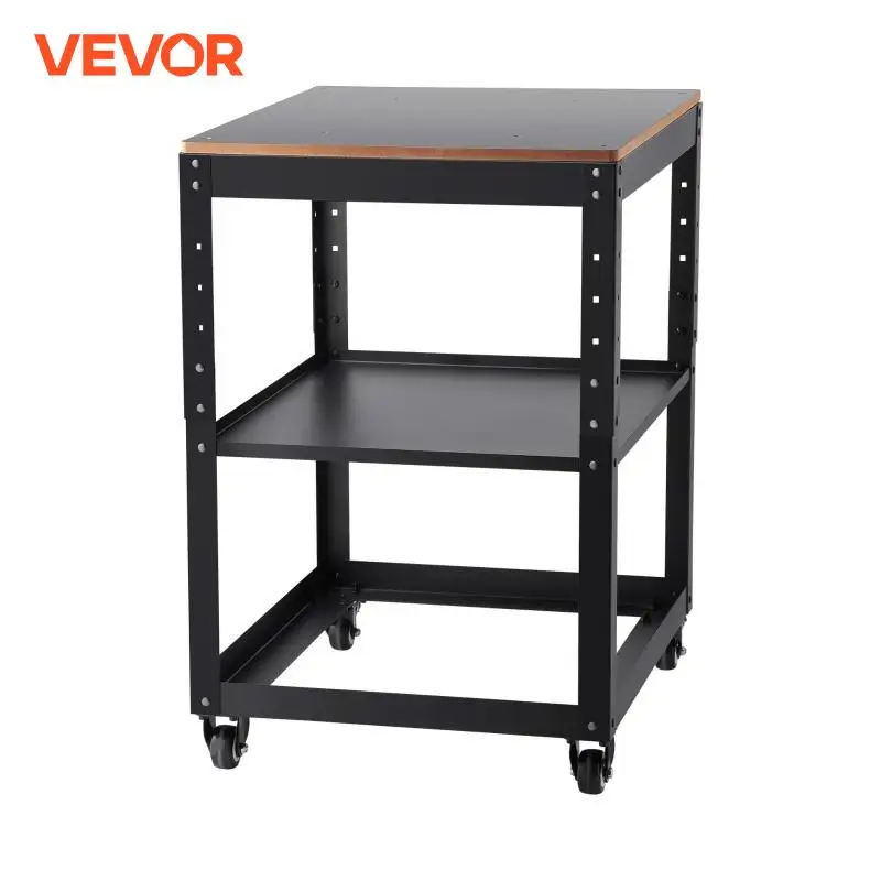 VEVOR Thickness Planer Stand 100lbs Heavy Loads 3-Gear Adjustable Height with Movable Casters&Storage Space for Planer Tools Use