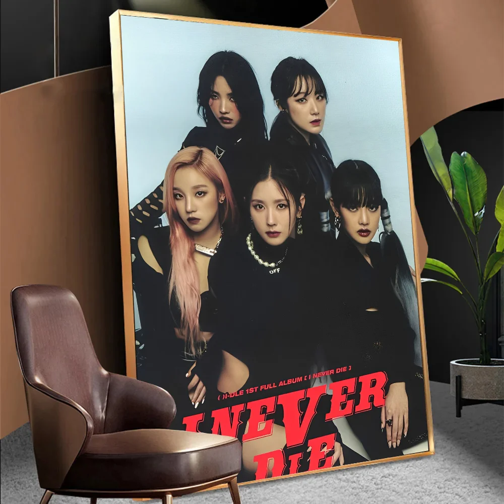 Girls Group G-Gidle Vintage Posters Sticky Vintage Room Home Bar Cafe Decor Kawaii Room Decor