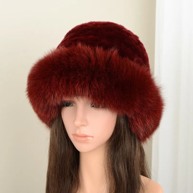 

Versatile thick and warm woolen hat for women round-top woven women's ear fluffy