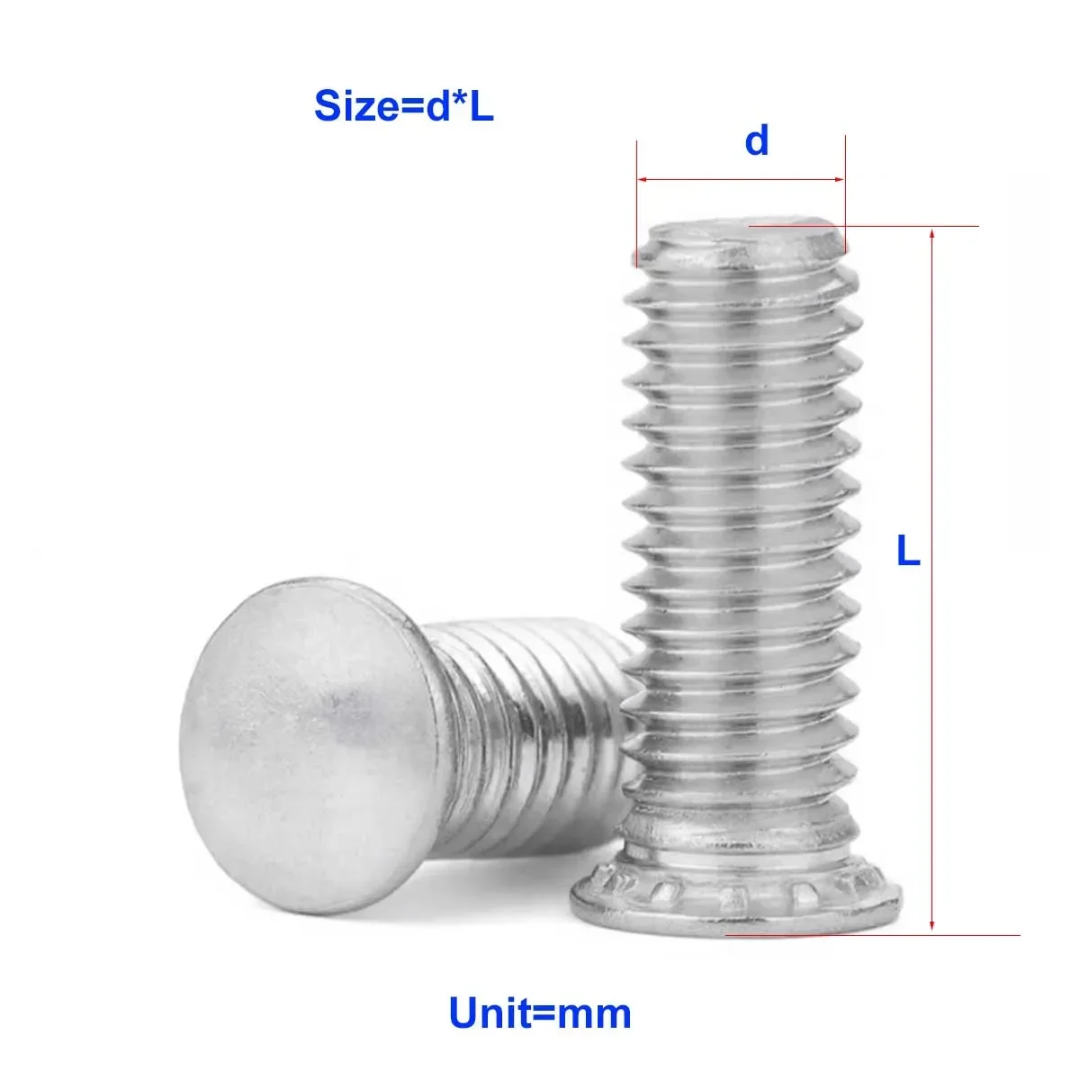 

304 Stainless Steel Rivet Screw Pressure Plate Bolt FHS-M2.5M3M4M5M6M8