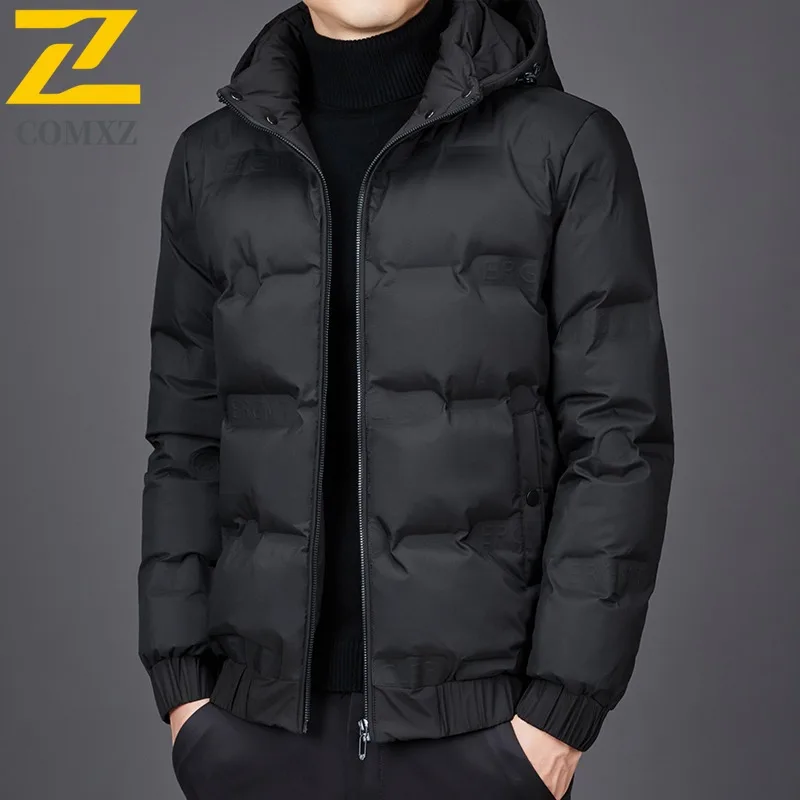 COMXZ Men Parker Coat Korean Fashion Style Extreme Cold Windproof Travel Puffer Jacket Snowy Thick High-Quality Padded Jackets