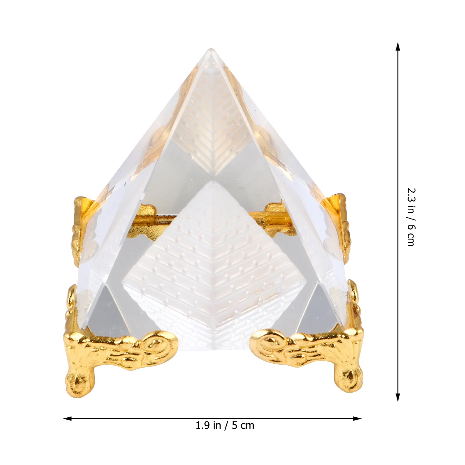 

1Pcs Natural Crystal Pyramid with Inner Textured Pyramid for Study Table Decor Balancing Negative Energy Home Office Gift