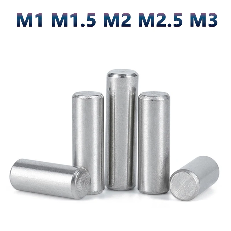 

M1 M1.5 M2 M2.5 M3 Cylindrical Pin Locating Dowel Pin 304 Stainless Steel Fixed Shaft Solid Rod Length 4mm-60mm