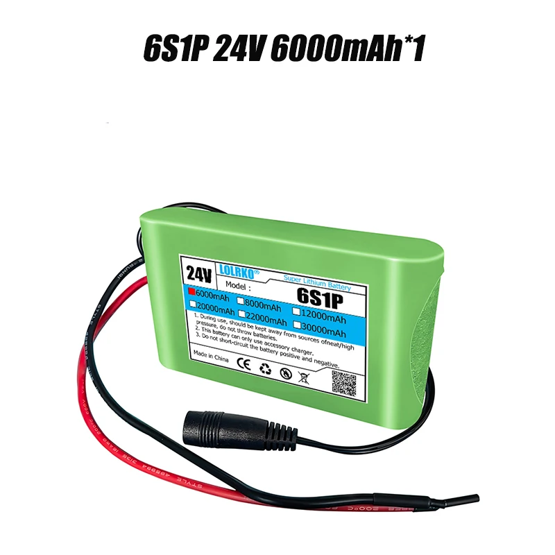 6S1P 25.2V 6000mAh Lithium-ion Rechargeable Battery Pack, Suitable for Power Supply of Electric Toys, Electronic Products, etc