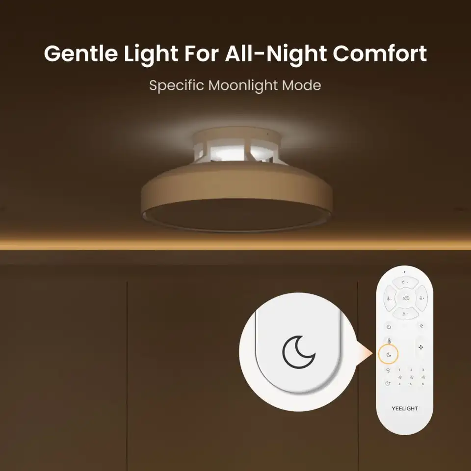 Yeelight smart leafless fan light children's room bedroom invisible ceiling main bedroom room electric fan ceiling fan light - 4