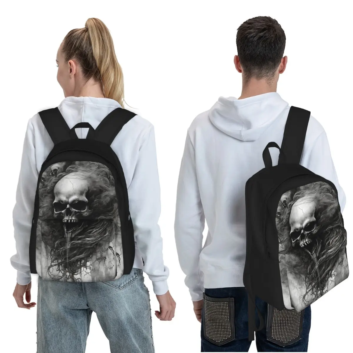 Heavy Metal Black Metal Art Student Backpack School Bag Hiking Travel Daypack for Men Women Fashion Bookbag Shoulder Bags