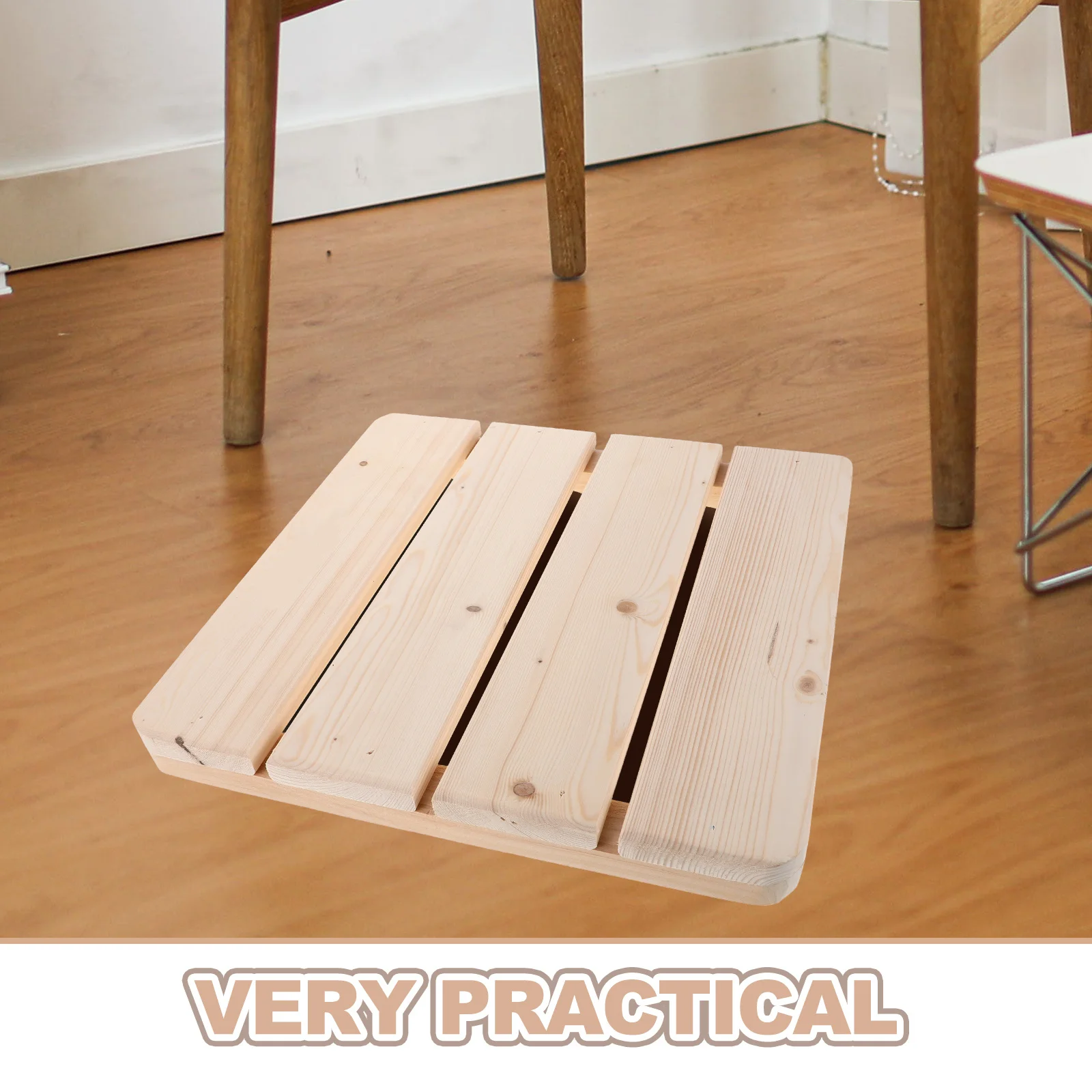 30X30Cm Solid Wood Bath Mat Natural Waterproof Non-Slip Shower Floor Platform For Steam Room Sauna Spa Pool Use