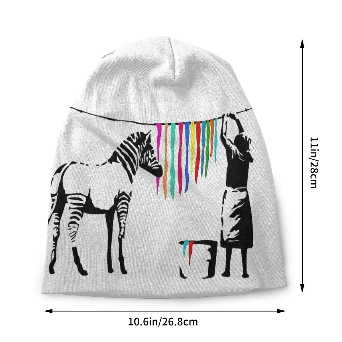 Zebra Stripes Washing Graffiti Banksy Unisex Bonnet Thin Outdoor Hats Double Layer Hat Breathable Caps