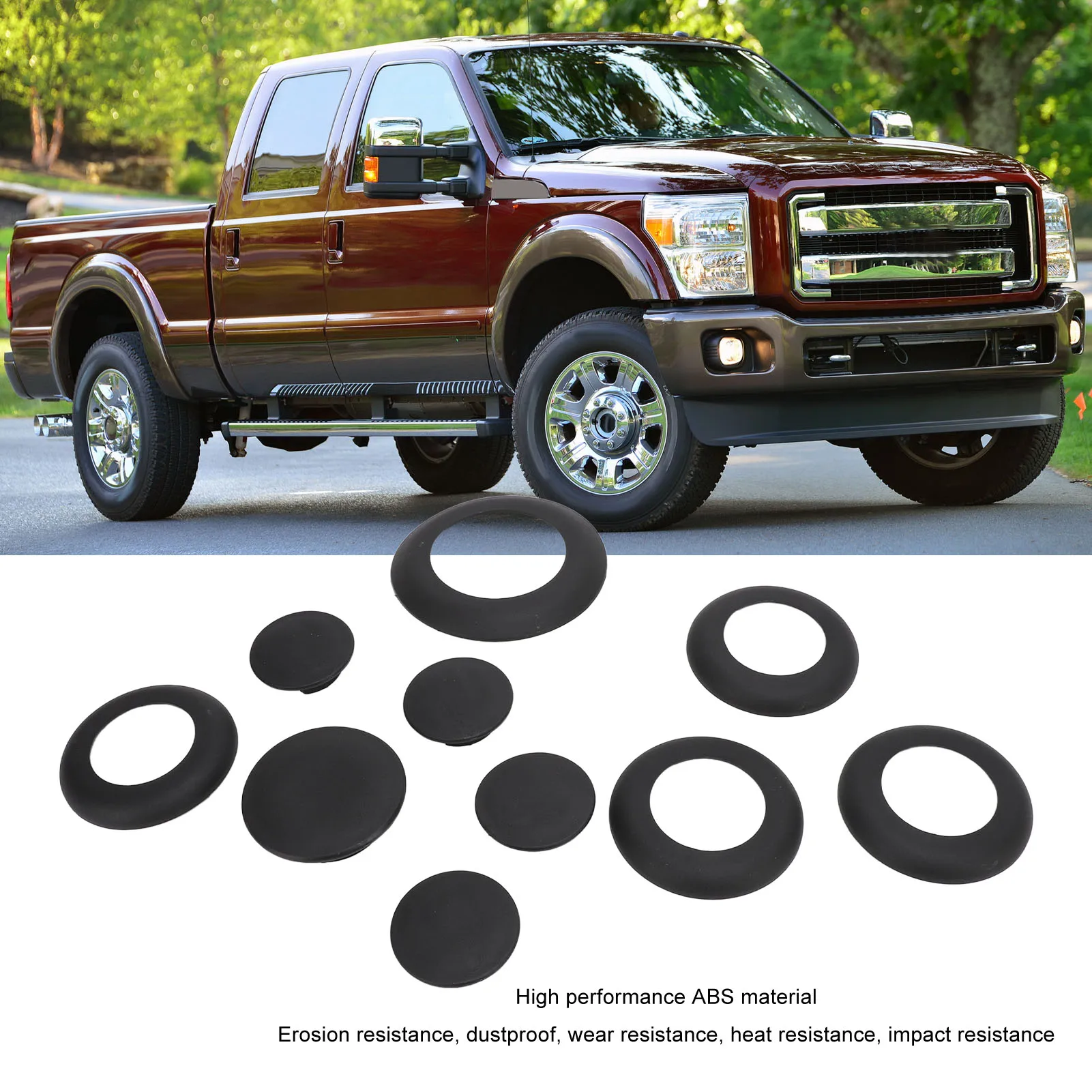 1 Set Trailer Fifth Wheel Hitch Puck Cover Plug Trim Ring Kit BC3Z 99000A25 A for F‑450 F‑550 Super Duty 2011‑2022 Accessories
