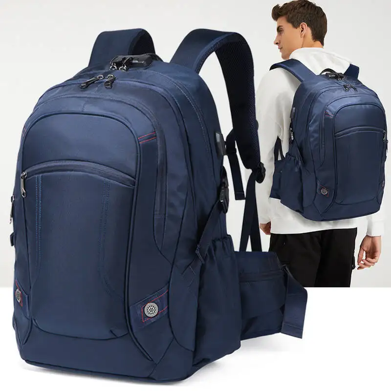 Men's And Women's Double-shoulder Backpack - Solid Color - Business Travel Business Trip Commuting Casual Use Waterproof Hiking
