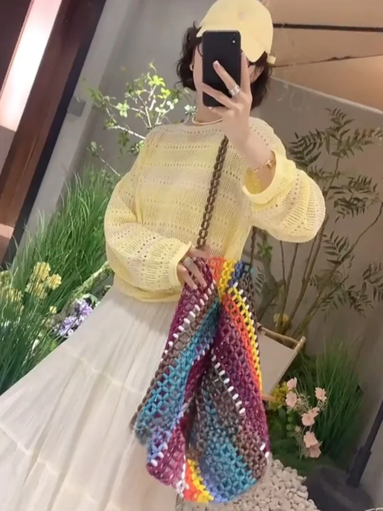 Женская трикотажная одежда свободного кроя Design Sensation Long Sve, модная летняя защита от солнца, повседневная одежда