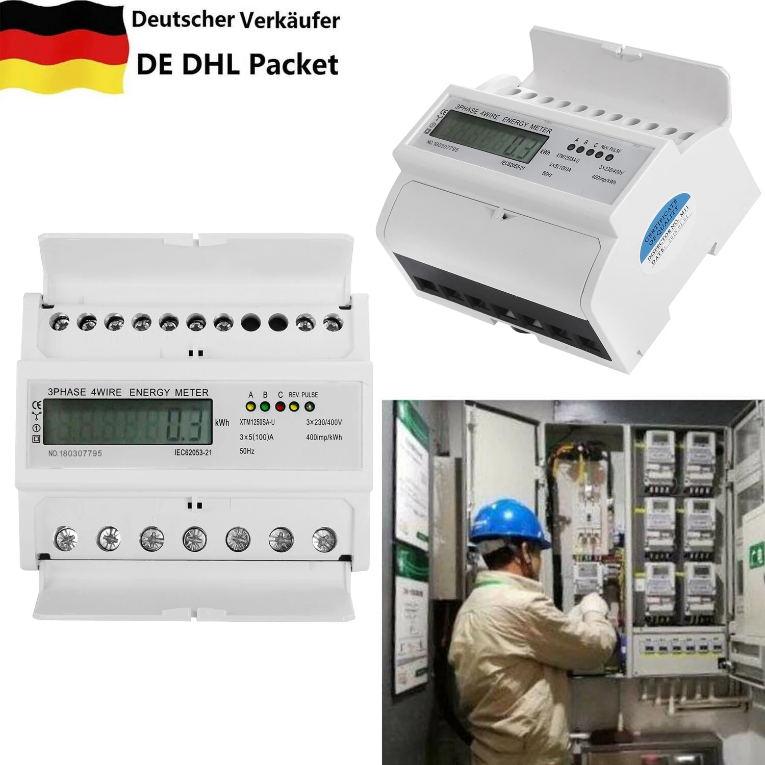 

Multifunction Wattmeter Energy Meter Circuit Measurement Voltage Current Monitoring Rail Installation Industrial