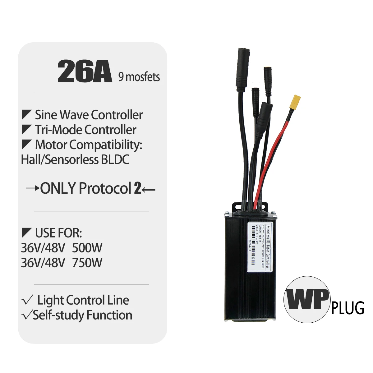 500w-e-bike-hall-sensorless-bldc-motor-controller-waterproof-plug-750w-with-ukc1-s966-nfc-s-100-display-cycling-accessories