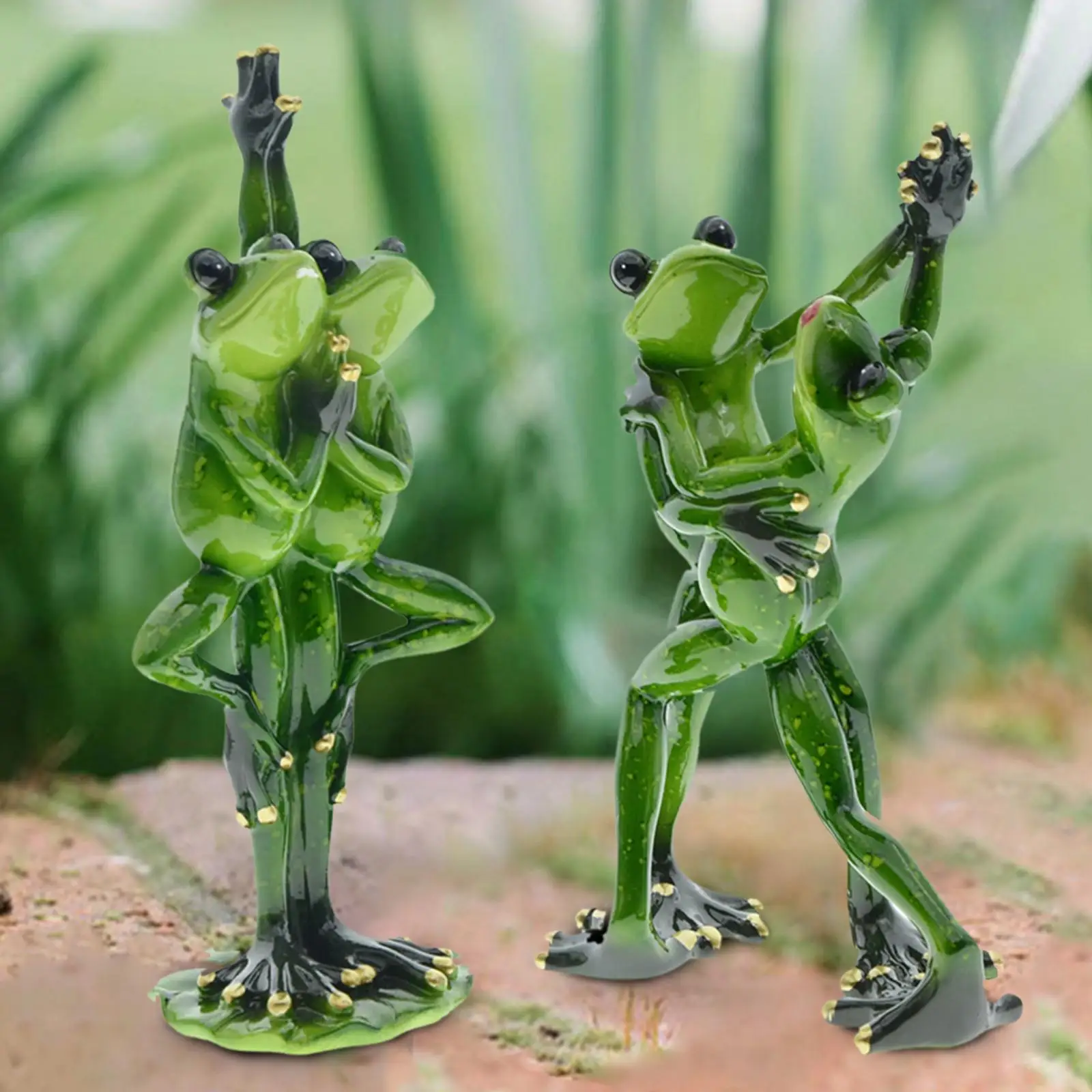 Frog Couple Statue Frog Sculpture Artwork for Hallway Entryway Decoration
