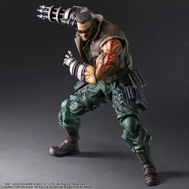 Original SQUARE ENIX PLAY ARTS Barret Wallace Final Fantasy VII Remake Version Action Figures Active Joint Assembly Model