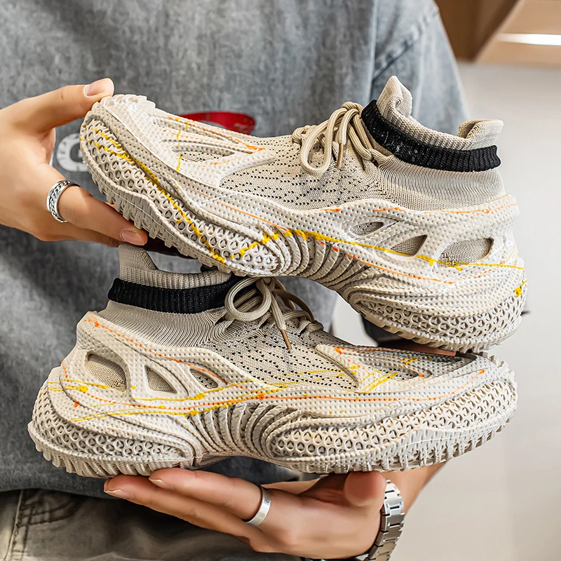 Designer Men Casual Sport Shoes Fashion Socks Walking Footwear Breathable Anti Slip Man Running Shoes Lightweight Athletic Shoes