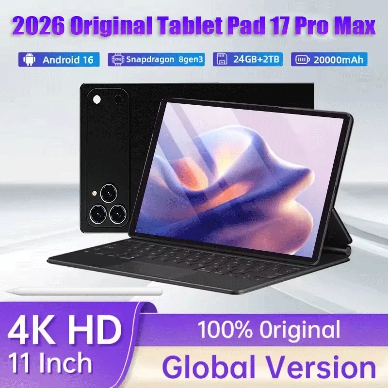 Tablet Pad 17 Pro Max 11 cali 20000mAh Android 24GB+2TB Android 16 4K HD WIFI Połączenia Telefoniczne Edycja Globalna Oryginalna Karta SIM Mini PC