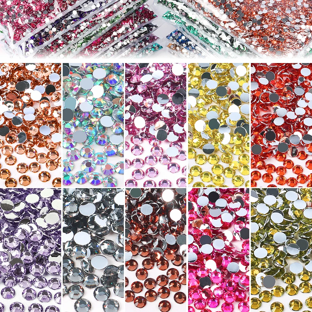 Wholesale Silver Bottom Resin Rhinestone Flatback Glitter Crystals Diamond Gem Stones For DIY Craft Tumbler Decoration