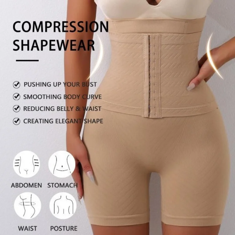 High Waist Enhancing Button Tummy Control Panties for Women Anti-Exposure Hip Lift Shaping Waist Cincher Body Shapers