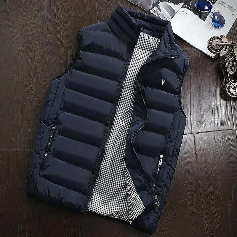 Men's brand sports down vest, winter outdoor zippered sleeveless jacket, down vest, pilot jacket, men's sports jacket