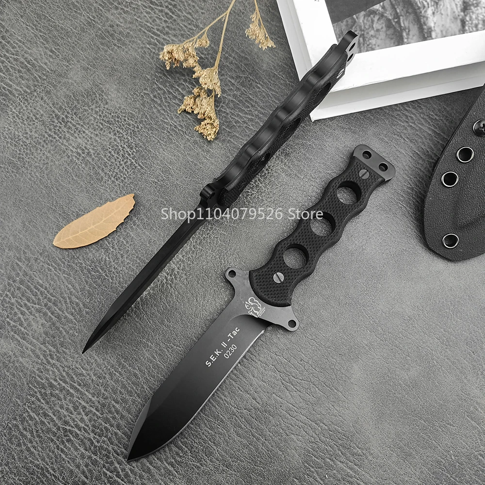 Eickhorn Solingen Self Defense Tactical Pocket Straight Knife G-10 Handle Kydex Sheath Camping Hunting Fixed Blade Knives Tools