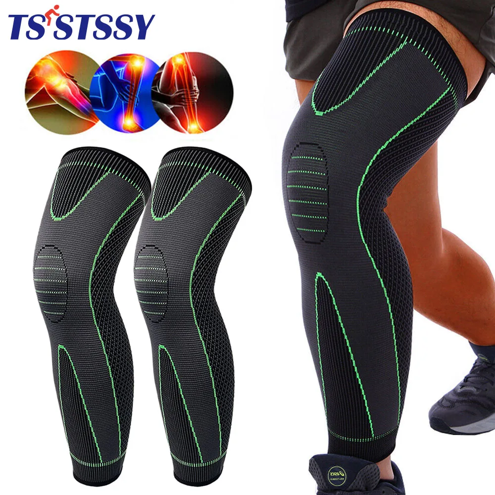 

1Pair Sport Knee Support Brace Compression Long Full Legs Sleeve Arthritis Running Gym Arthritis Relief Fashion Sport Knee Pads