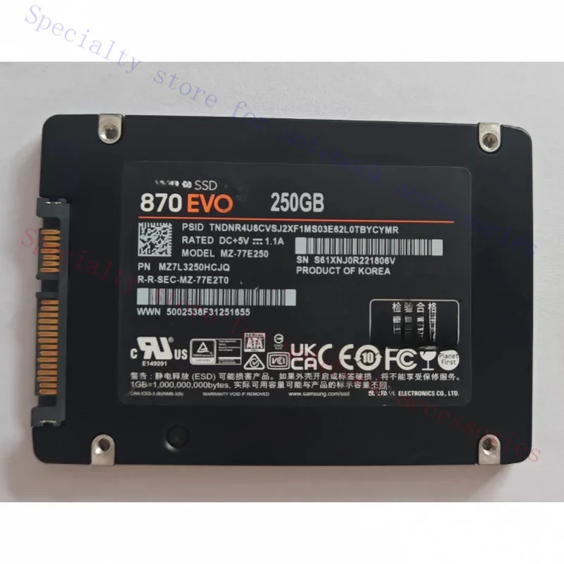 R+  Used FOR Samsung SSD 870 EVO 250GB 500GB 2.5 SATA III Solid State Drive