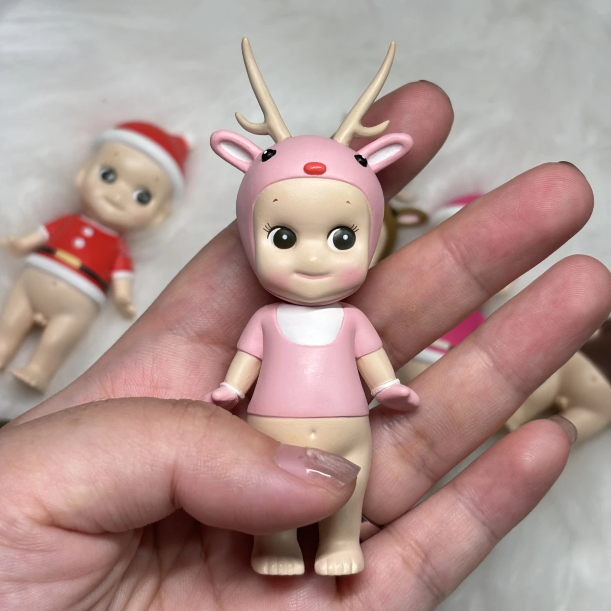 سوني أنجل شخصية صغيرة 2006 2007 سلسلة فرانكفرانك لعيد الميلاد الوردي سانتا كلوز الوردي الرنة #3