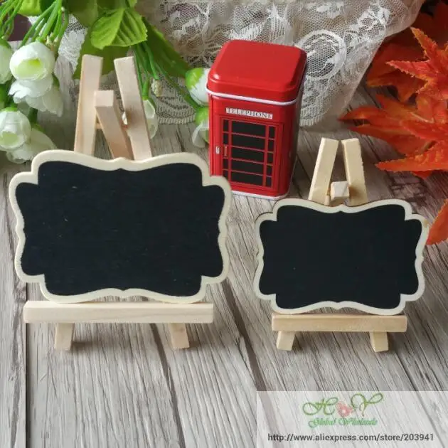 1pcs New Vintage Wooden mini blackboard set with tripod zakka tools DIY Sweet Teaching Stationery Cute 85*60mm