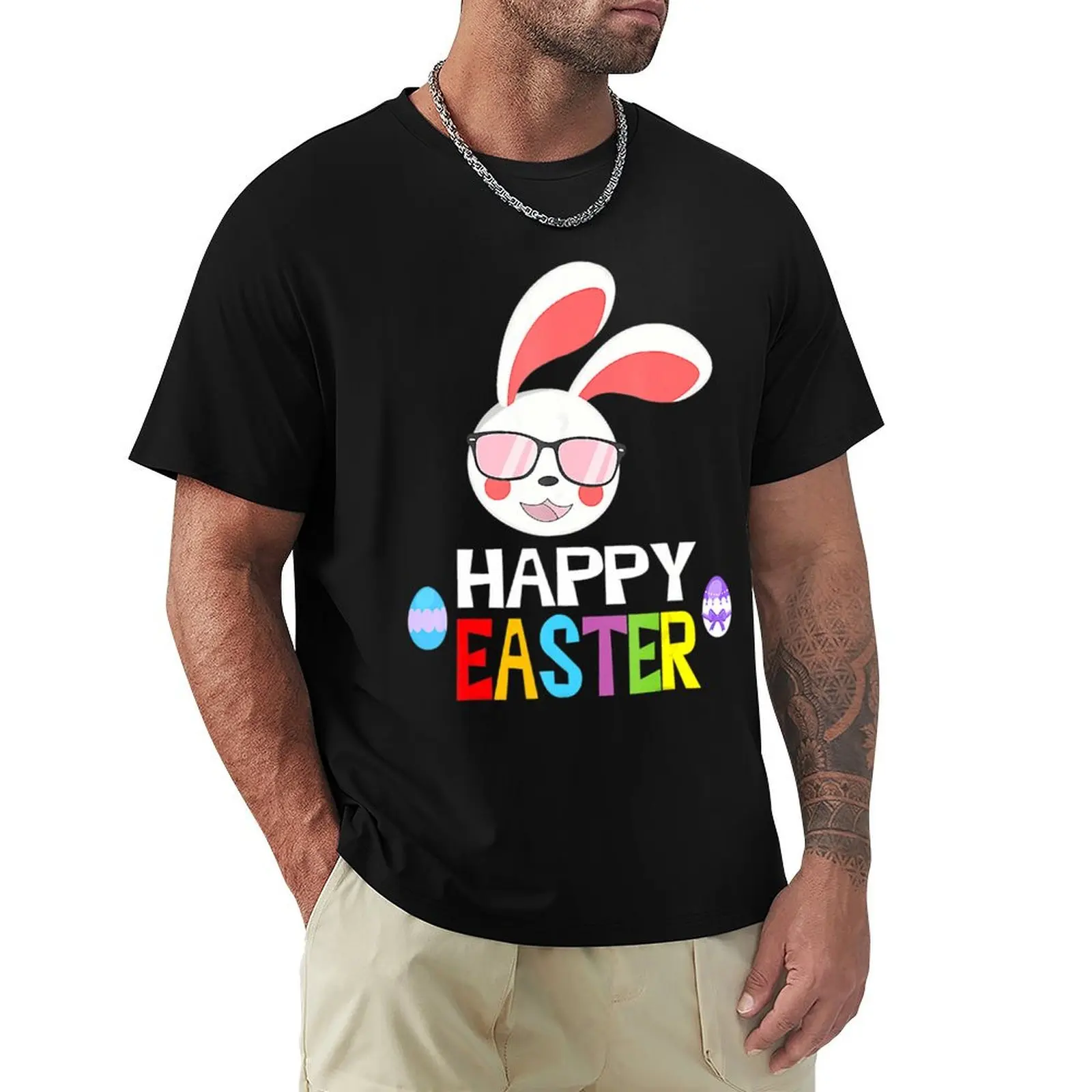 

Bunny Pastel Spring Hunt Eggs Rabbit Happy Easter Day Outfit \t\t T-Shirt tees tops Men's t shirts