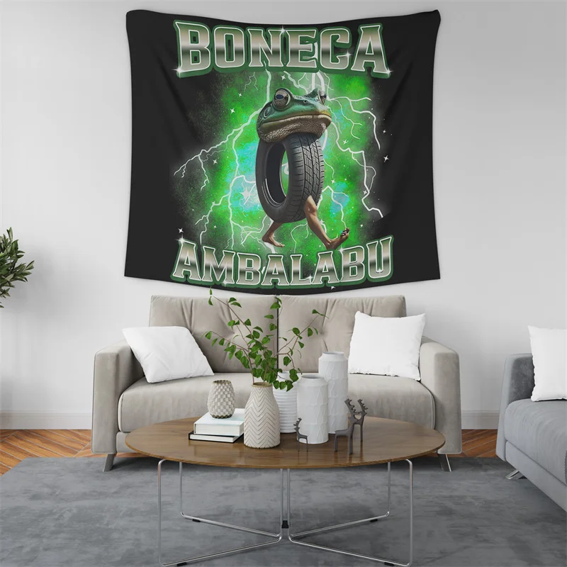 Gaslight Gatekeep Girlboss Boneca Ambalabu Italian Brainrot Tapestry Wall Hanging Art for Bedroom Living Room Decor College
