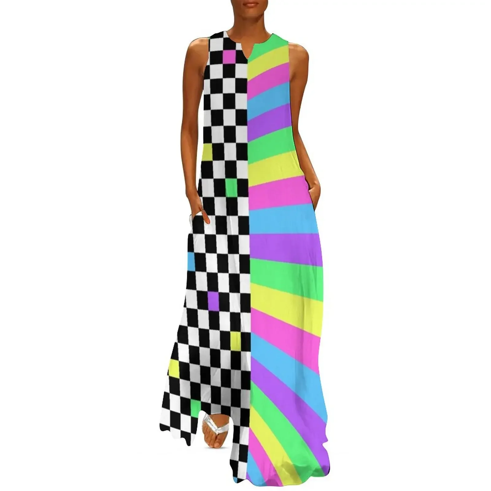 

Kawaii 80's Pattern 1 Long Dress summer clothes Women's summer suit Women's summer dress Dress