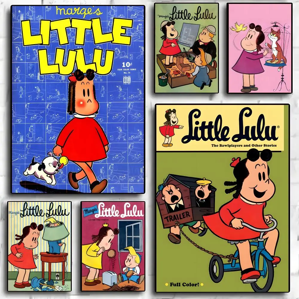 Funny Anime The L-Little Lulu Show Poster Advanced Aesthetic Self-adhesive Printing Paper Wall Art For Living Room Home Decor