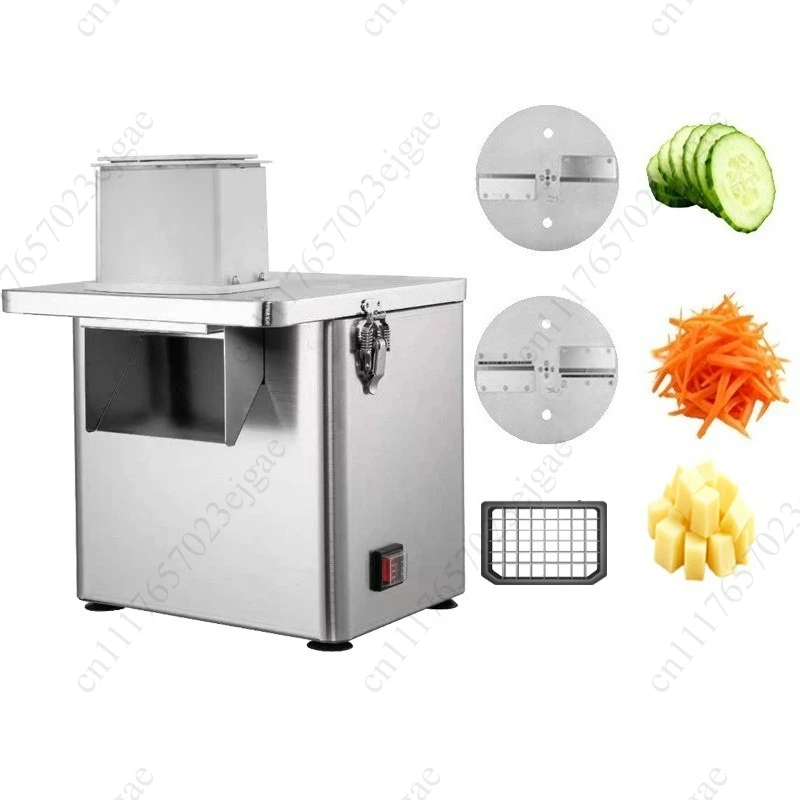 Commercial Stainless Steel Vegetable Cutter, Multifunctional Electric Food Slicer for Slicing Shredding Dicing Stripping, Heavy