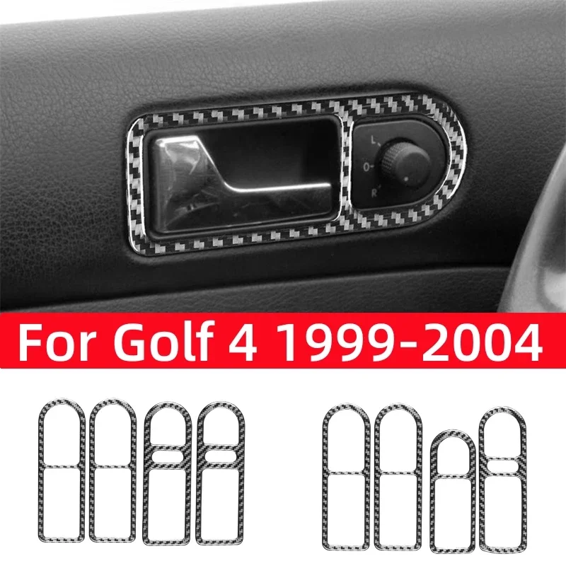 Аксессуары для VW Golf 4 Jetta Bora MK4 R32 GTI 1999-2004, внутренняя дверная ручка из углеродного волокна, декоративная рамка, накладка Аксессуары для VW Golf 4 Jetta Bora MK4 R32 GTI 1999-2004, внутренняя дверная ручка из углеродного волокна, декоративная рамка, накладка