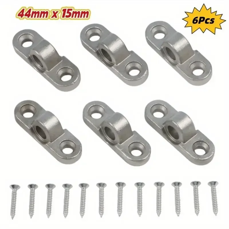 6Pcs Stainless Steel Tent Awning Eyelets RV Fixing Buckle for Caravan Motorhome Sunshade Outdoor Accessories