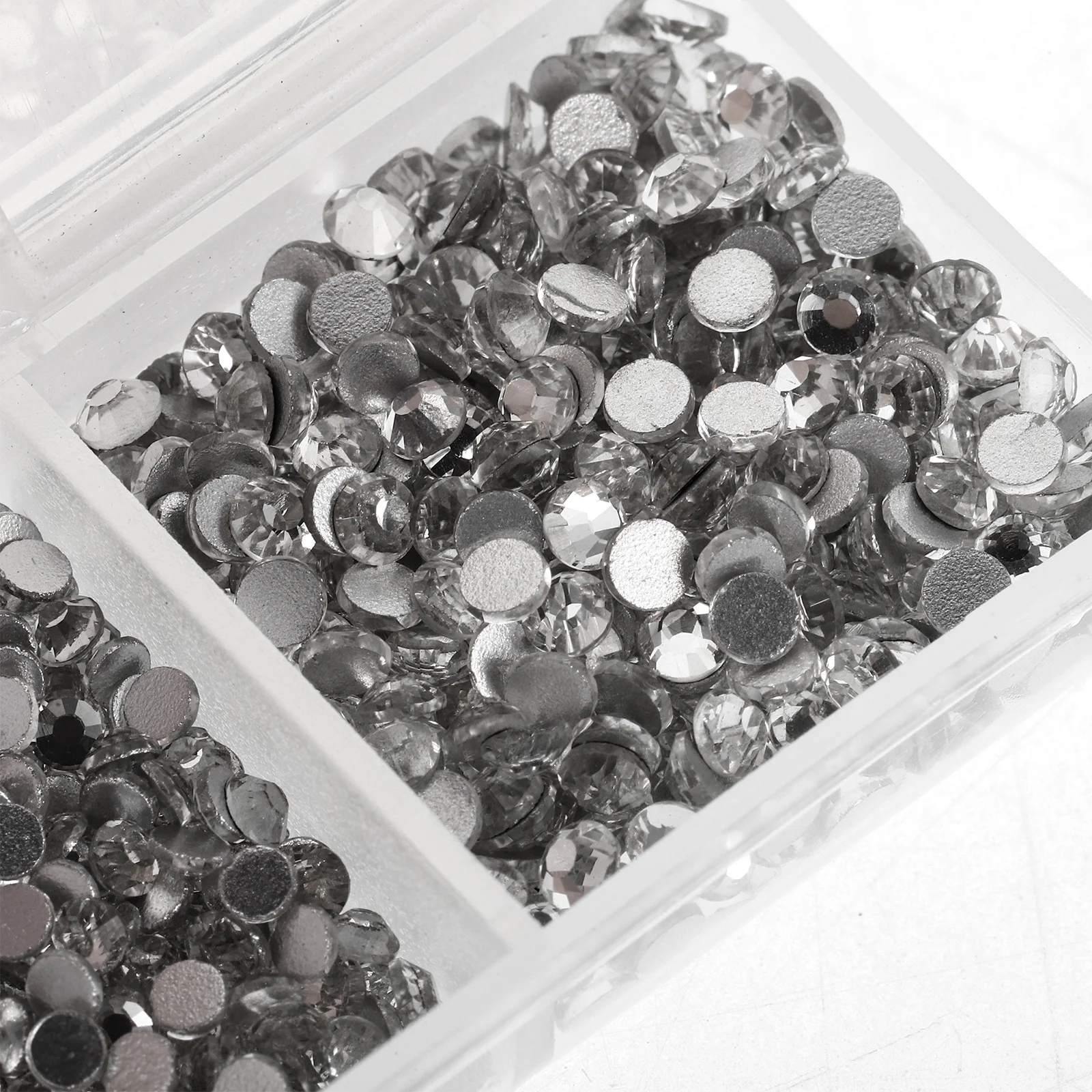 1 conjunto de strass redondos transparentes, contas de vidro com parte traseira lisa para arte em unhas, artesanato diy, decorações de festa de casamento, strass para rosto