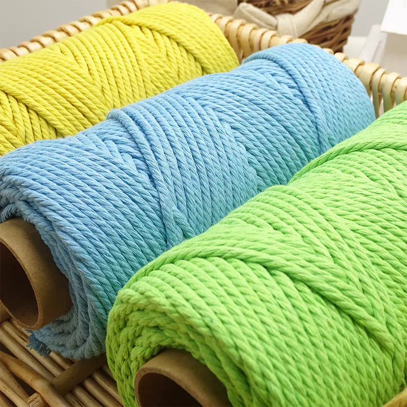 3mm 100M Macrame Cord Rope Cotton Twine Thread String Crafts DIY Sewing Handmade Wall Hangings Bohemia Wedding Party Home Decor