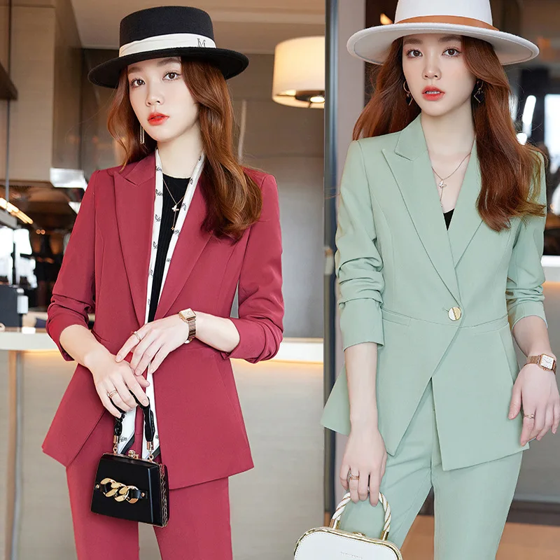 

2023 Spring and Autumn Long Sleeve Ol Business Wear Women's Suits Suit Pants Business Formal Wear Graceful Fashionable Set Overa