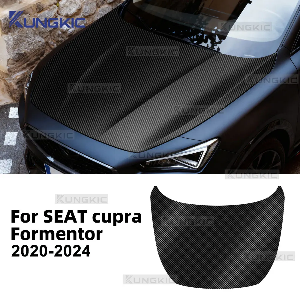 For SEAT Cupra Formentor 2020 2021 2022 2023 2024 LHD RHD Car Front Bonnet Engine Hood Carbon Fiber Pattern TPU PPF Wrap Film