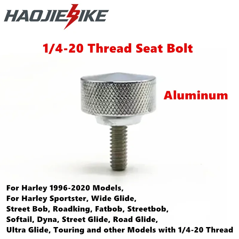 For Harley Softail Dyna Street Glide Ultra Road King Sportster Moto Parts Accessories 1/4-20 Thread Seat Bolt
