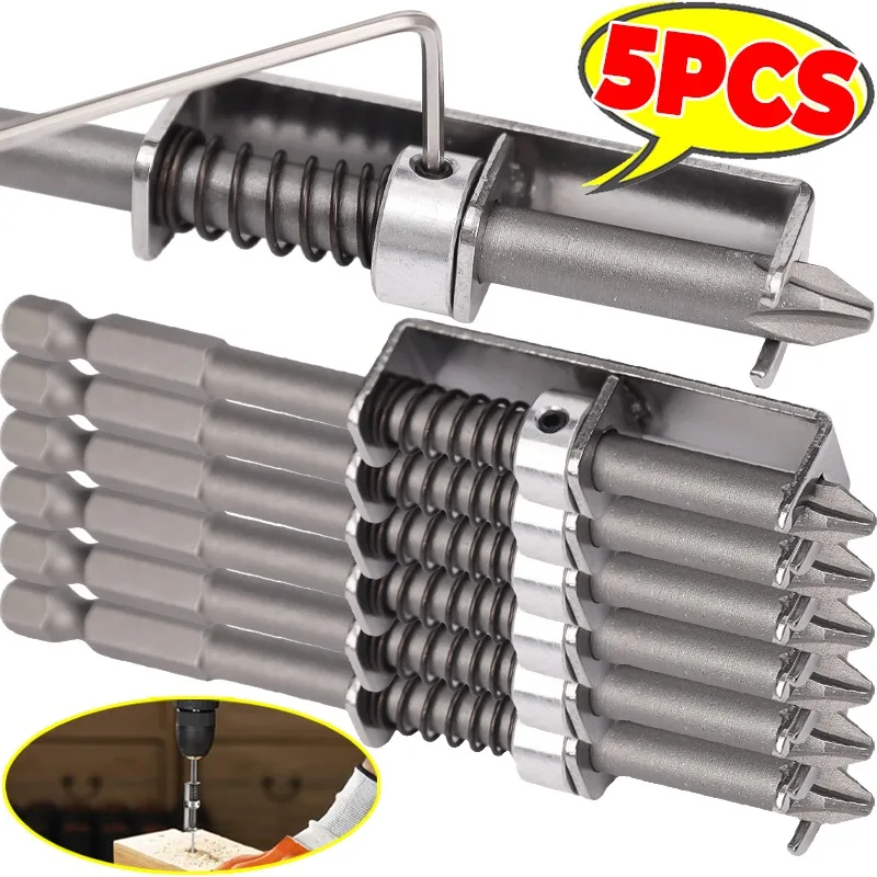 5/1Pcs Screw Holder Bit Retaining Adapter Spring-loaded Screw Holders Anti-drop Screwdriver Bit for Electricians DIY Home Repair