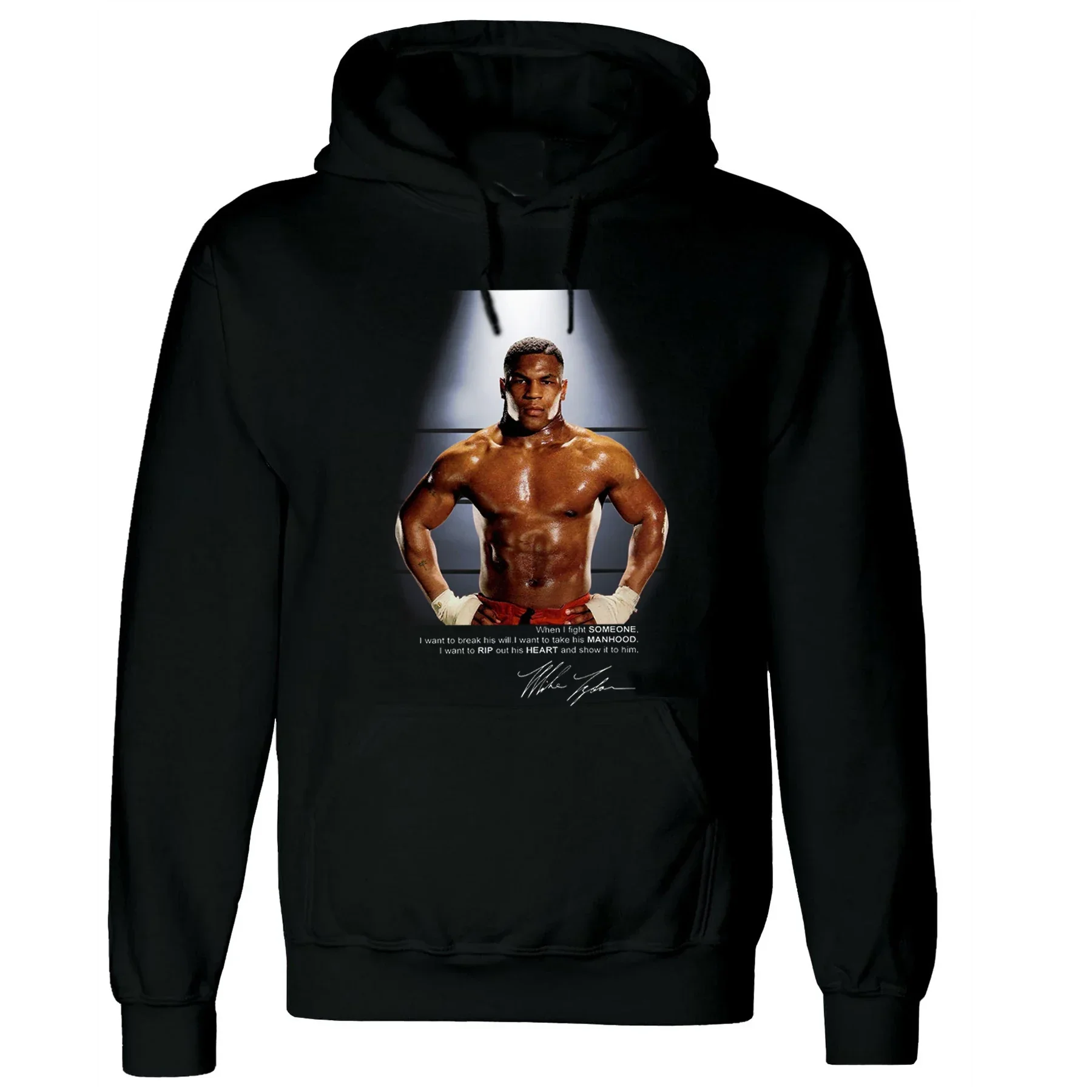 

Boxing Champion Mike Tyson Famous Quotes Signature Boxing Fans Pullover Hoodie Comfortable Cotton Casual Mens Sweatshirts